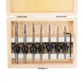 Zestaw nawiertaków z fazownikiem, 7 szt. 3 - 6 mm - Silverline
