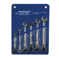 Zestaw kluczy płasko-oczkowych z przegubem i grzechotką, 6 szt. 8 - 17 mm - Silverline