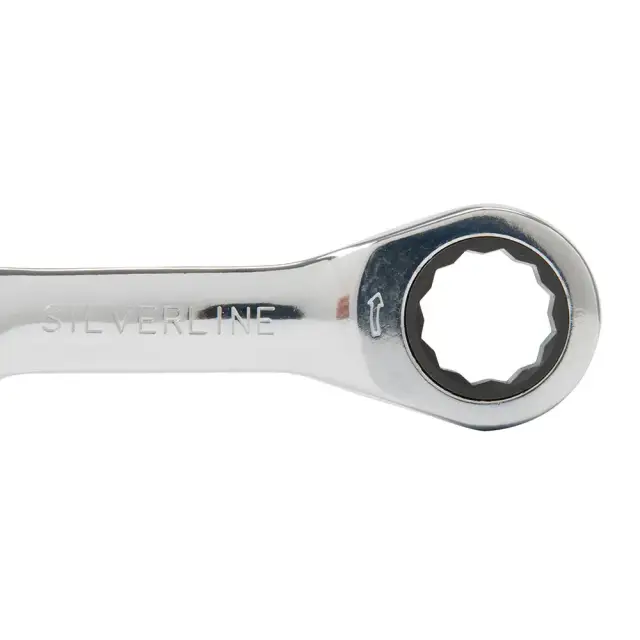 Zestaw krótkich kluczy płasko-oczkowych z grzechotką, 7 szt. 8 - 19 mm - Silverline