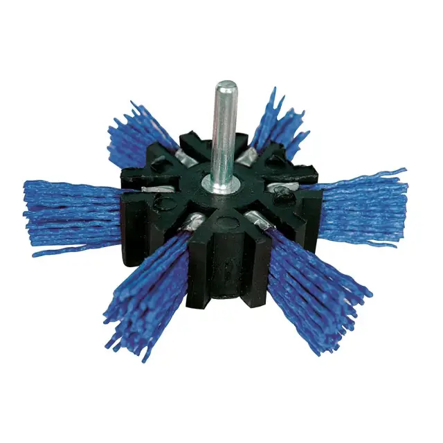 Szczotka miotełkowa nylonowa na trzpieniu Miękka 100 mm - Silverline