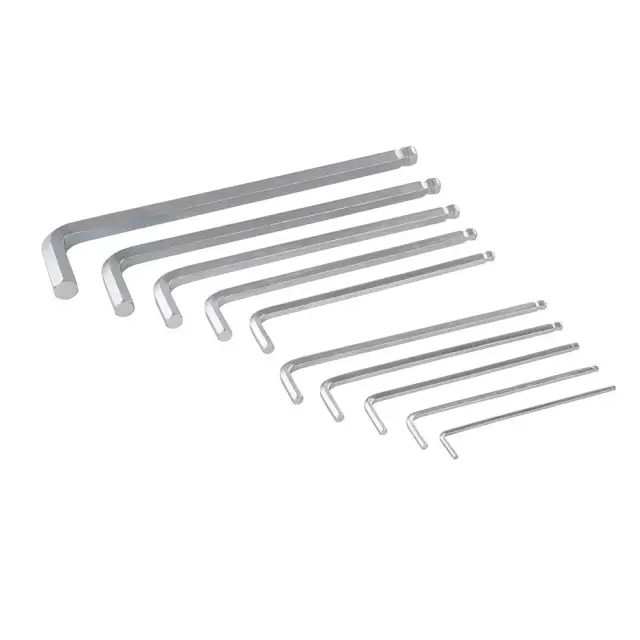 Zestaw długich kluczy sześciokątnych z końcówką kulistą, 10 szt 3 - 17 mm - Silverline