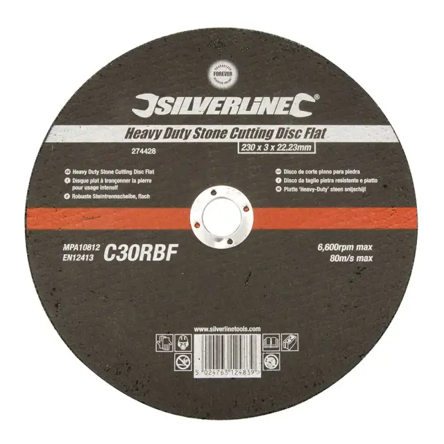 Wysoce wytrzymała tarcza tnąca do cięcia kamienia 230 x 3 x 22,23 mm - Silverline