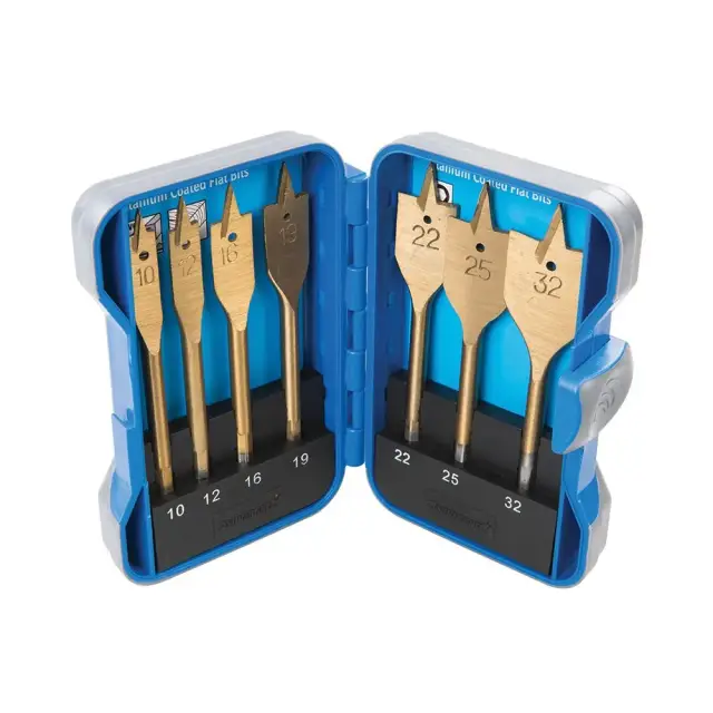 Zestaw płaskich bitów tytanowych, 7 szt. 10 - 32 mm - Silverline