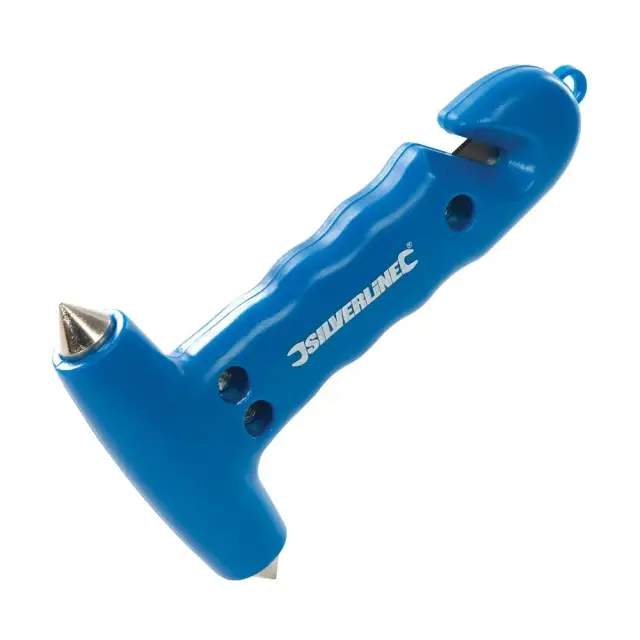 Młotek bezpieczeństwa z nożem do przecianania pasa 150 mm - Silverline