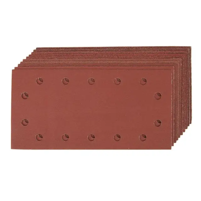 Arkusz papieru ściernego z otworami i mocowaniem na rzep, 1/2 cala, 10 szt. Uziarnienie 2x 60, 3 x 80, 120, 2 x 240 - Si