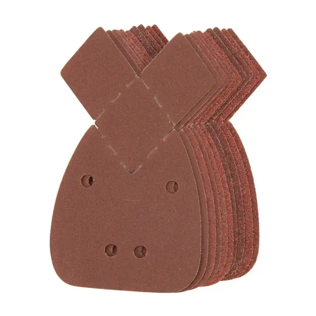 Arkusz ścierny z 2 wymiennymi końcówkami i mocowaniem na rzep 140 mm, 10 szt. 2 x P40, 2 x P60, 2 x P80, 2 x P120, 2 x P