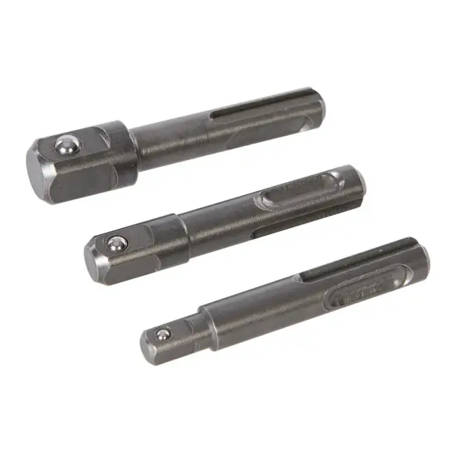 Adapter do kluczy nasadowych SDS Plus, 3 szt. 1/4 cala, 3/8 cala oraz 1/2 cala - Silverline