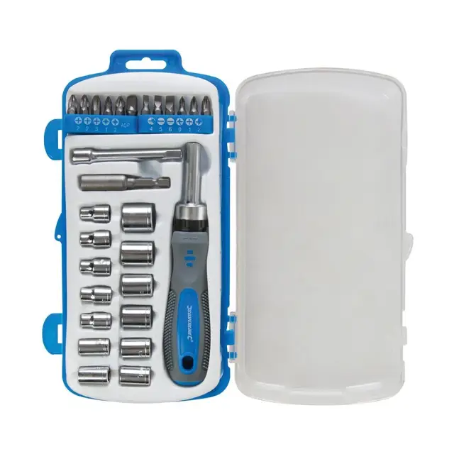 Zestaw nasadek i końcówek wkrętakowych z uchwytem, 28 elem. 28 elem. - Silverline