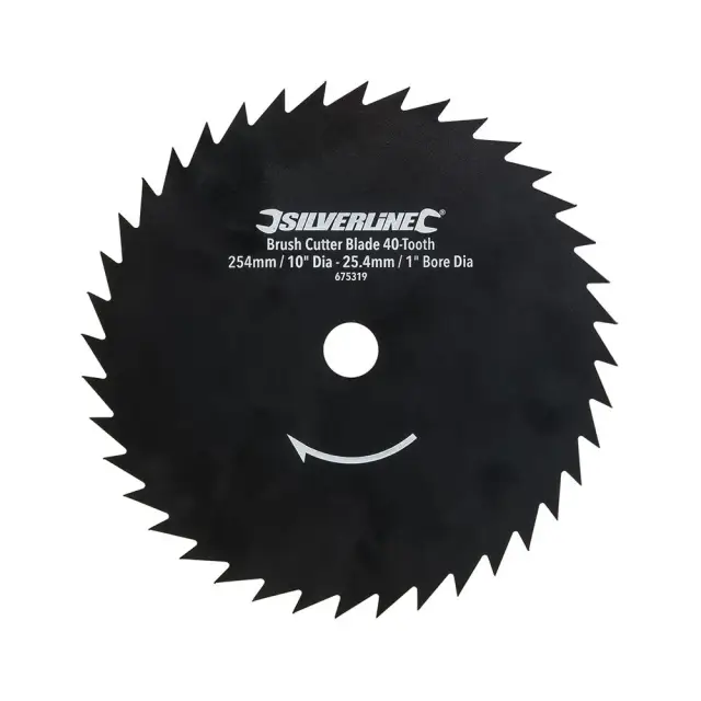 Ostrze do wycinarki do krzaków, 40-zębowe Średnica 254 mm (10 cala), Średnica otworu 25,4 mm (1 cala) - Silverline