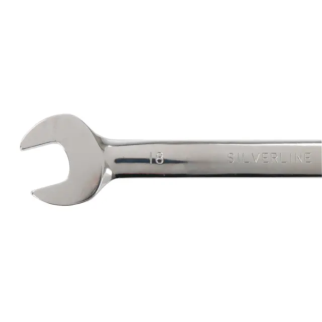 Zestaw kluczy płasko-oczkowych z przegubem i grzechotką, 12 szt. 8 - 19 mm - Silverline