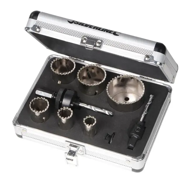 Komplet diamentowych otwornic 11 szt. Średnica: 19 - 57 mm - Silverline