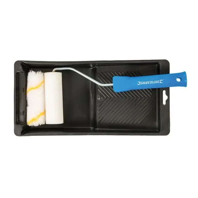 Mini zestaw malarski: taca z wałkiem 100 mm - Silverline