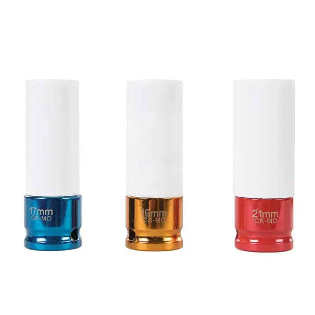 Zestaw kluczy nasadowych udarowych do felg 3 szt. 1/2 cala / 17, 19 i 21 mm - Silverline