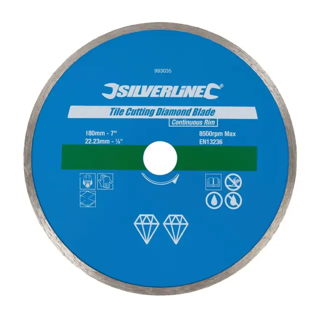Tarcza diamentowa do glazury 180 x 22,23 mm ciągła obręcz - Silverline