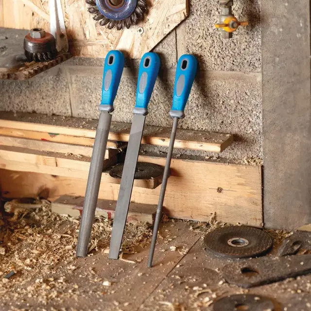 Zestaw pilników, 3 szt. Dwukrotnie nacięte, 250 mm - Silverline