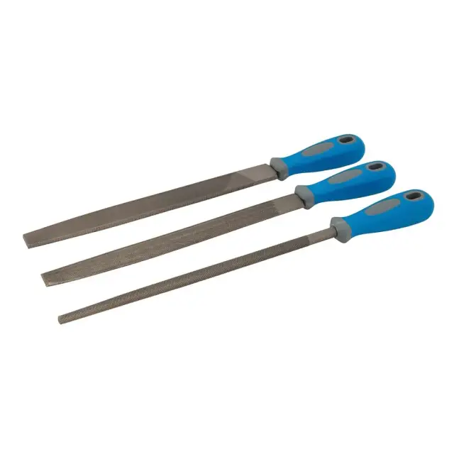 Zestaw pilników, 3 szt. Dwukrotnie nacięte, 250 mm - Silverline